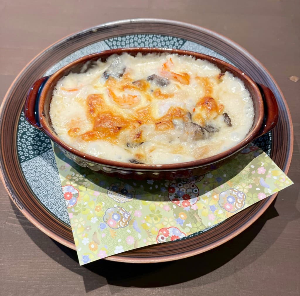 海老と茸のグラタン